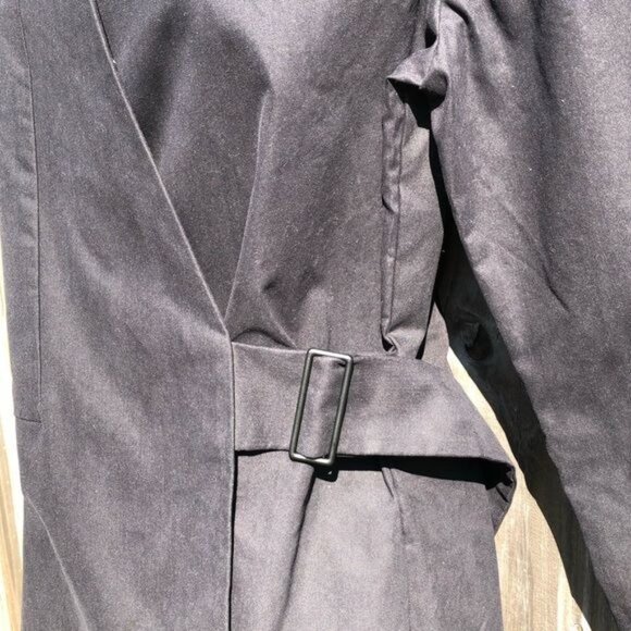 Kate Spade NWT Small Saturday Rain Trench Coat Jacket Black Wrap Top Long Sleeve - Picture 8 of 11